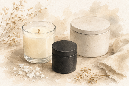 Dibujo acuarela velas artesanales de Casa Nordlys