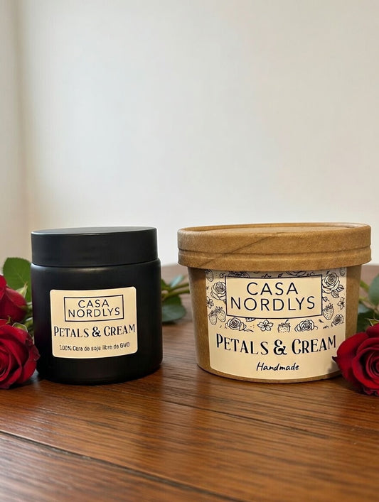 Pack Petals & Cream – Vela aromática + Wax melts de cera de soja