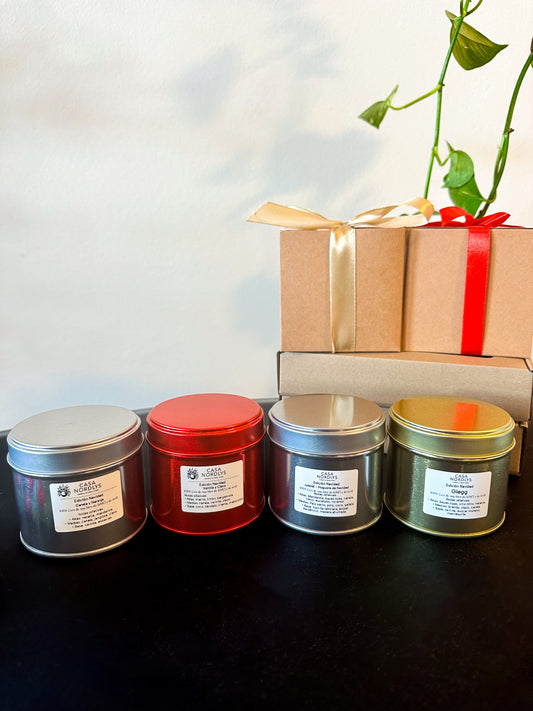 Colección Navidad velas aromáticas (4 aromas): Gløgg, Canela y Naranja, Vainilla y Clavo y Julebål